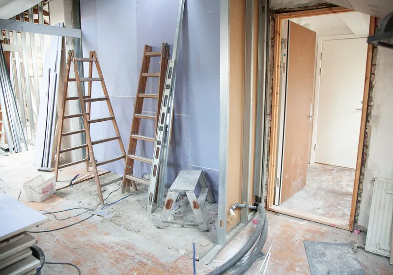 Wohnung nach der Räumung, vorbereitet für die Renovierung